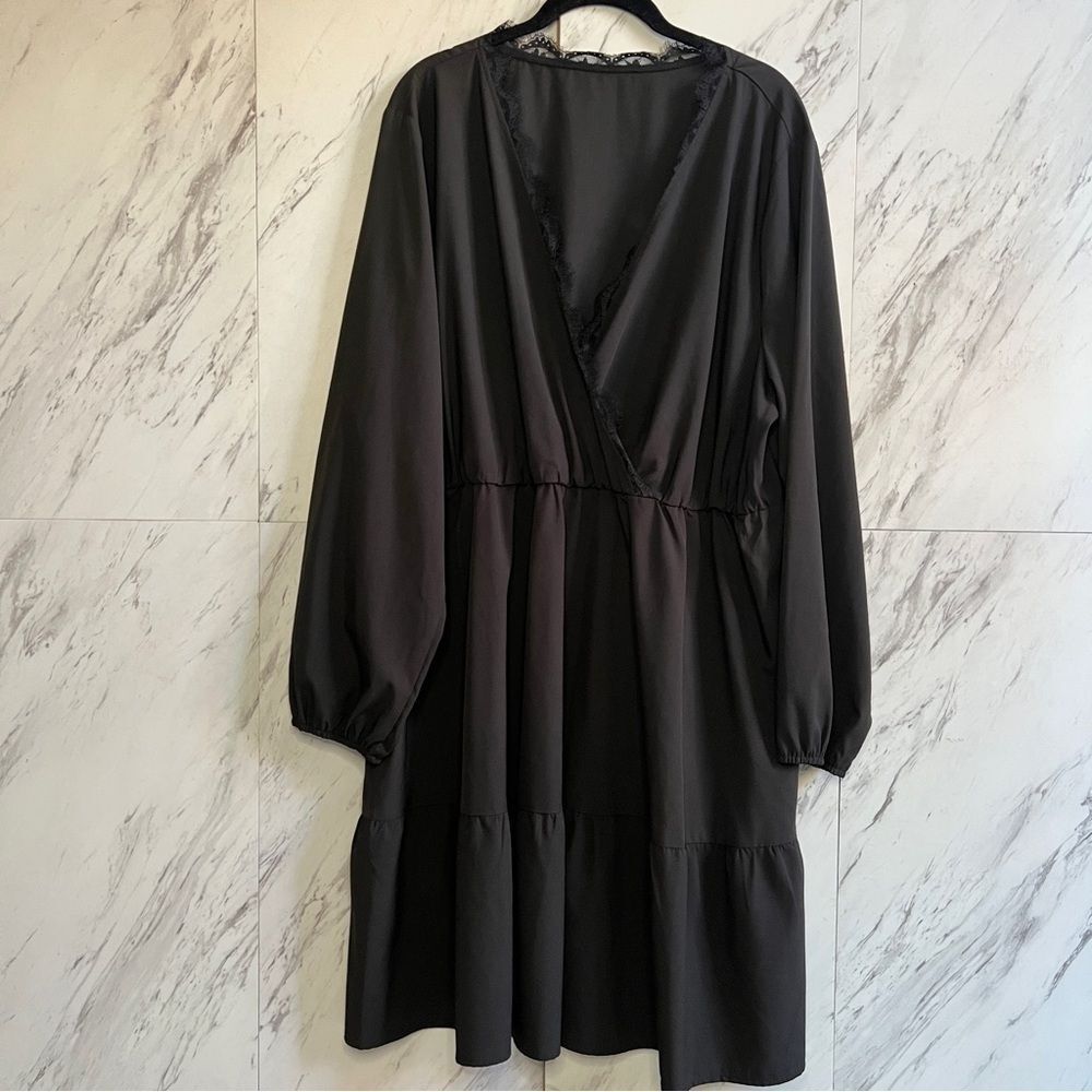 Black Lace Black Lace V-Neck Long Sleeve Tiered Dress Size 4X
